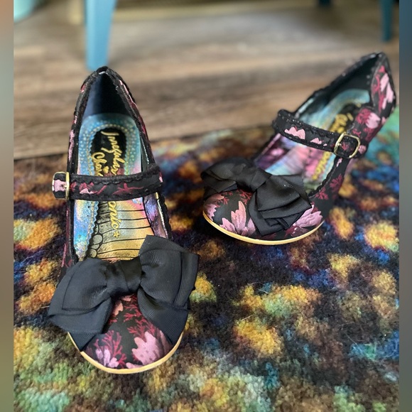 Irregular choice purple floral bow Mary Jane heels - Picture 7 of 7